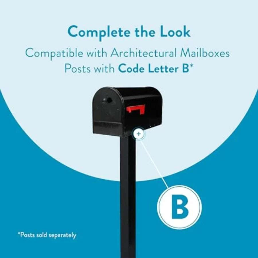 Large Capacity Double Door Mailbox – Secure Iron Outdoor Mailbox-United States / Black