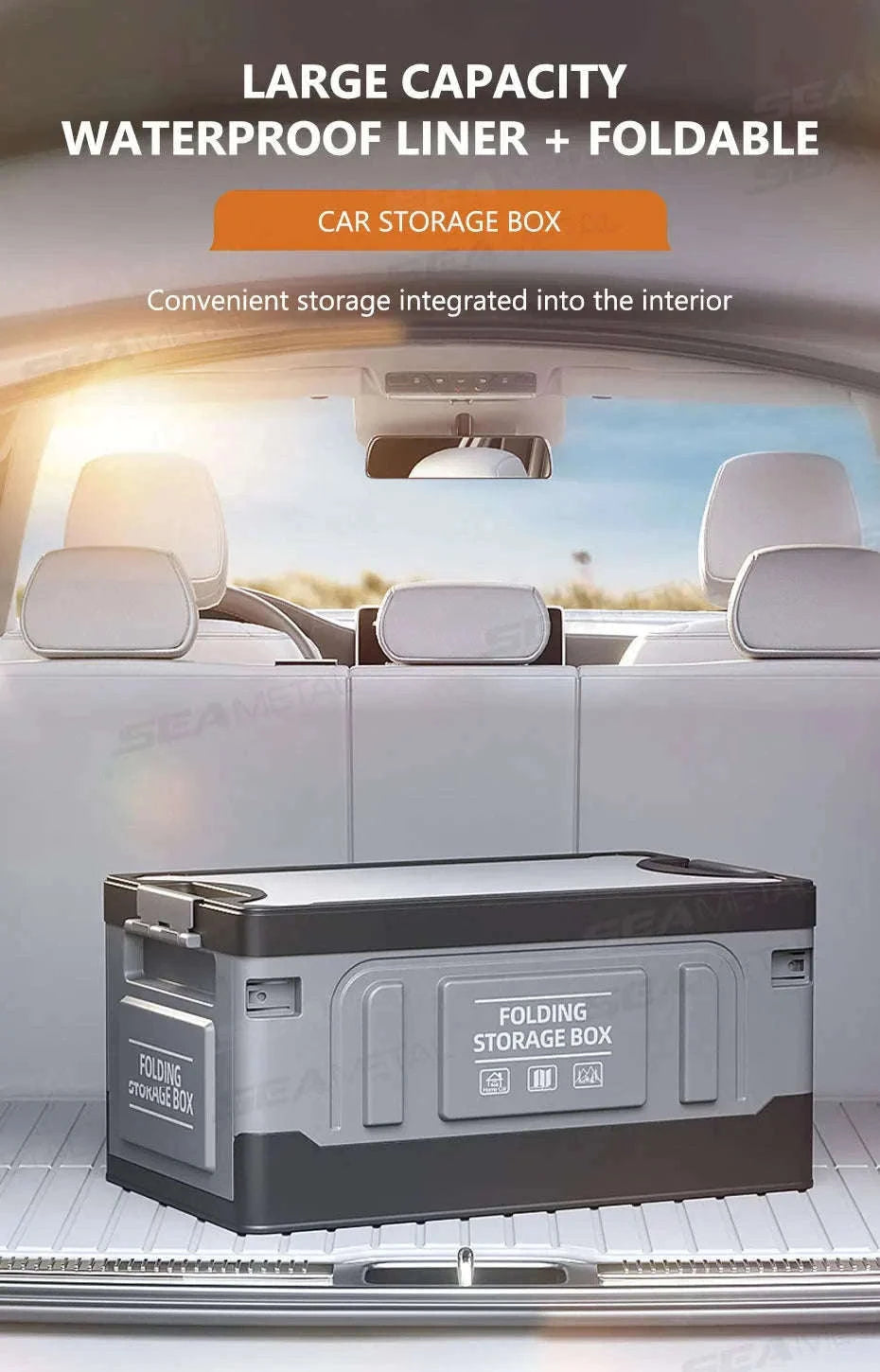 Large-Capacity Foldable Trunk Storage Box 61L-No waterproof bag