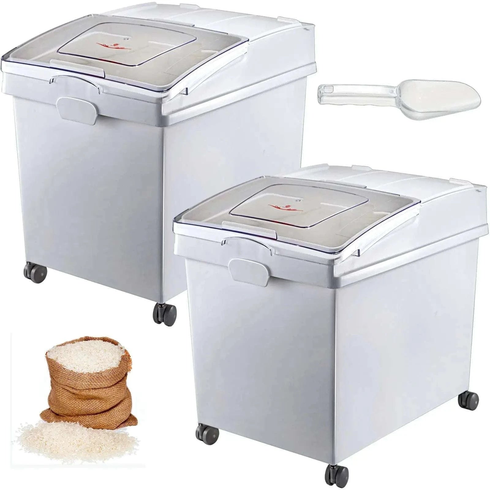 Large Capacity Ingredient Storage Bin with Wheels & Scoop-3 pack / spain