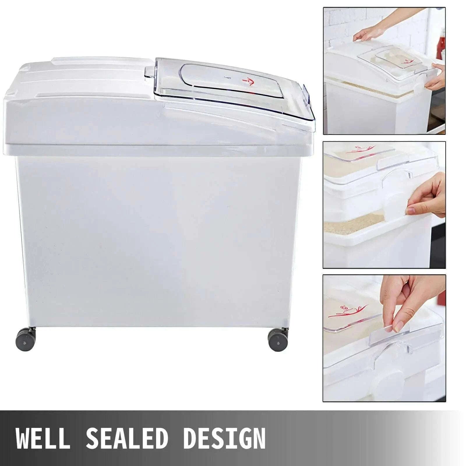 Large Capacity Ingredient Storage Bin with Wheels & Scoop-3 pack / spain