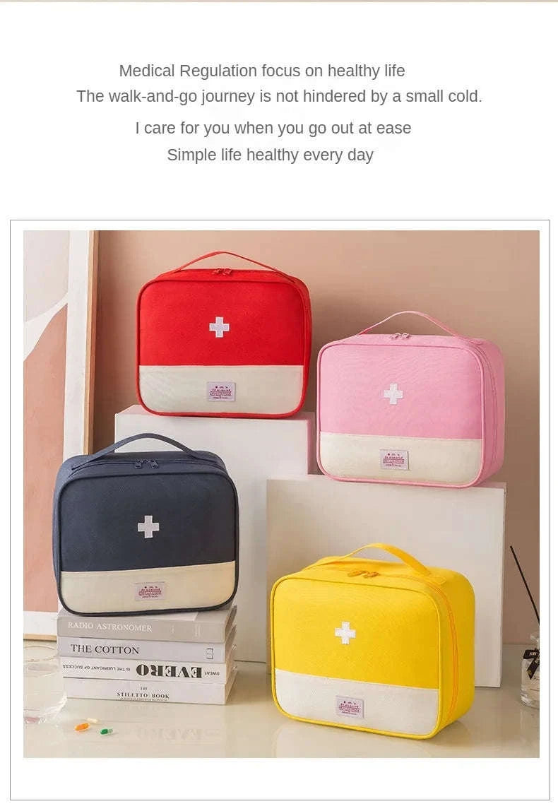 Large Capacity Medicine Bag – Portable Medical Storage Organizer-One size / Blue