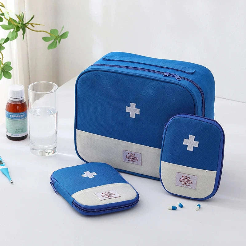 Large Capacity Medicine Bag – Portable Medical Storage Organizer-One size / Blue