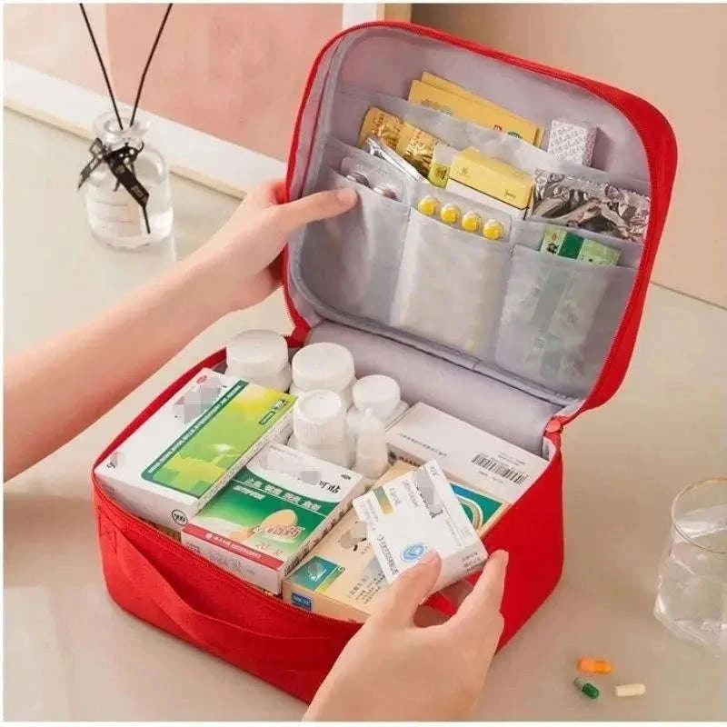 Large Capacity Medicine Bag – Portable Medical Storage Organizer-One size / Blue