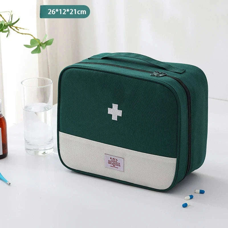 Large Capacity Medicine Bag – Portable Medical Storage Organizer-One size / Blue
