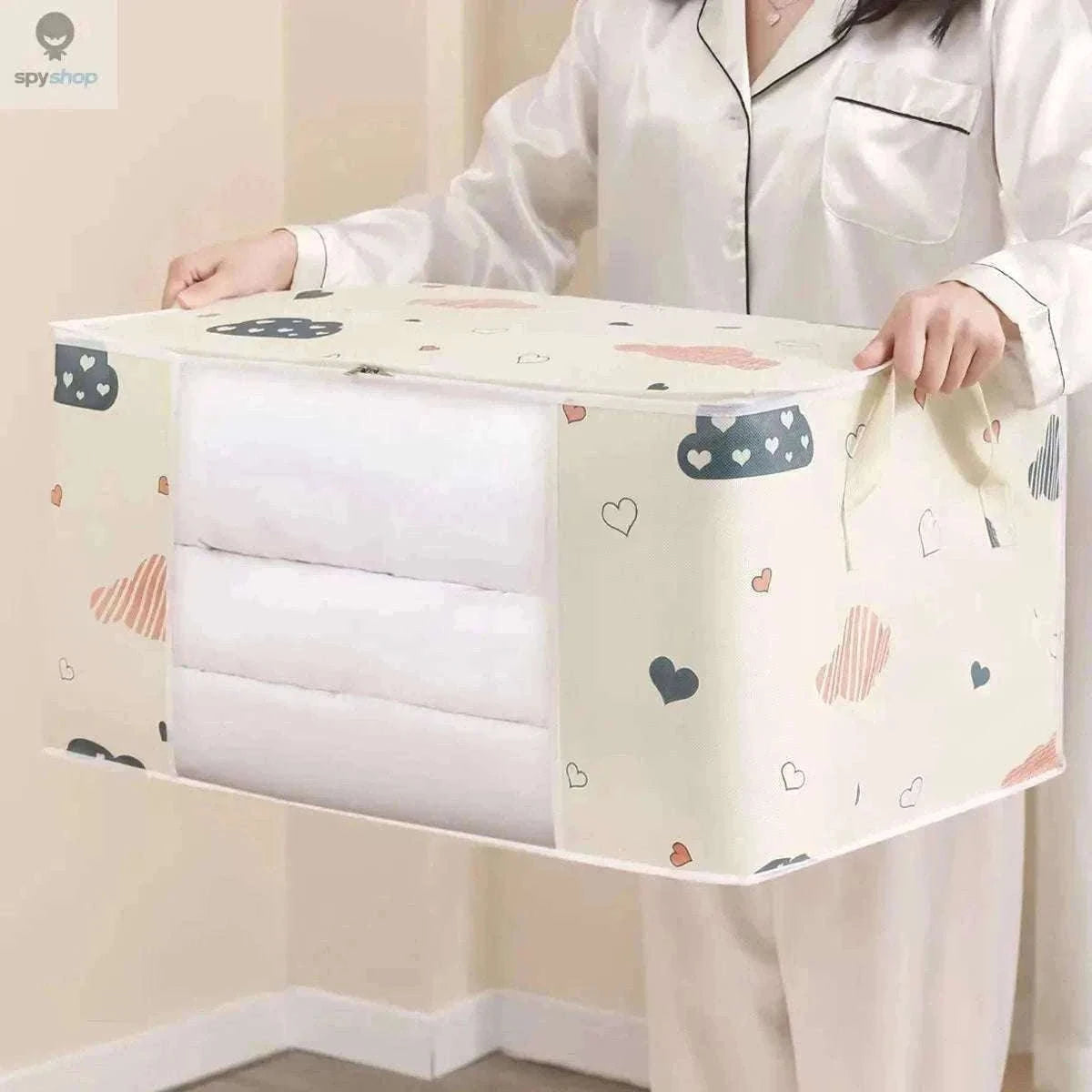 Large Capacity Storage Bag Organizer for Tidy Home Storage-Large Beige
