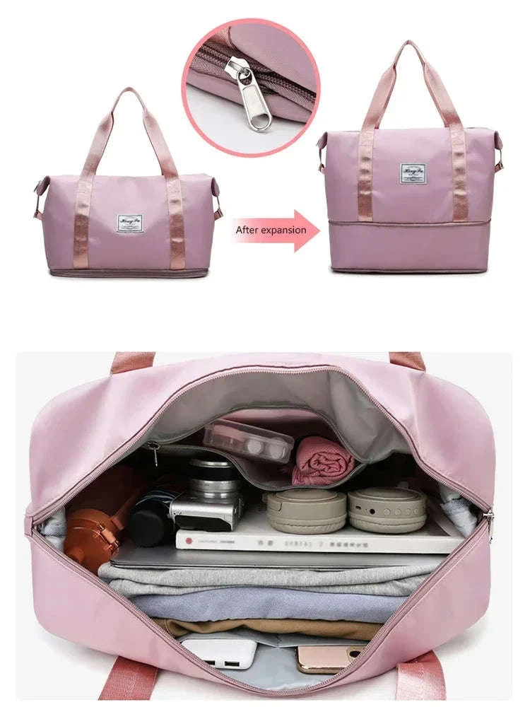 Large-Capacity Travel Bag for Women with Handle-Pink