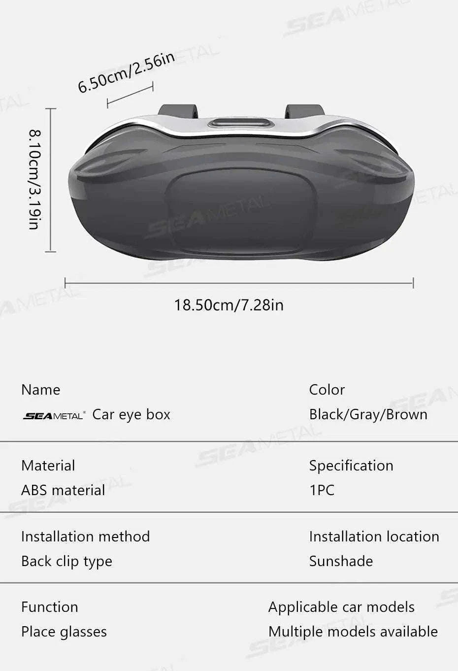 Large Car Glasses Holder Clip on Sun Visor Anti Scratch Flocking Layer-Brown