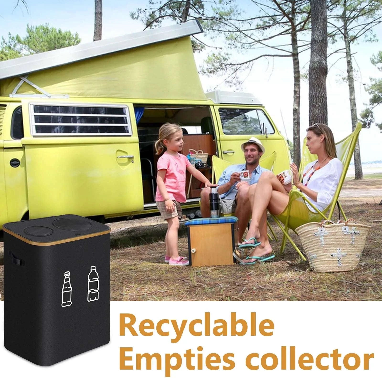 Large Foldable Recycling Bin with Lid 100L 145L Storage Organizer-145L / france