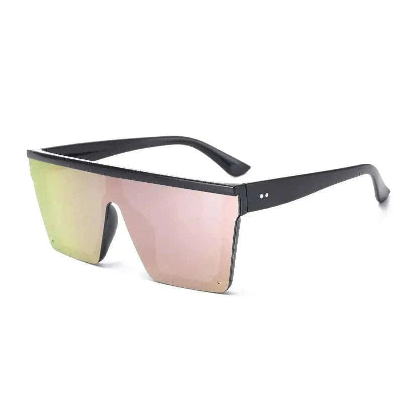 Large-Frame One-Piece Fashion Sunglasses for Women-Black purple