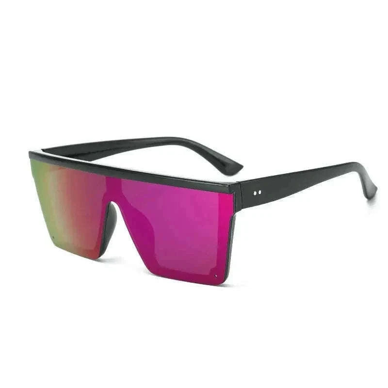 Large-Frame One-Piece Fashion Sunglasses for Women-Black purple