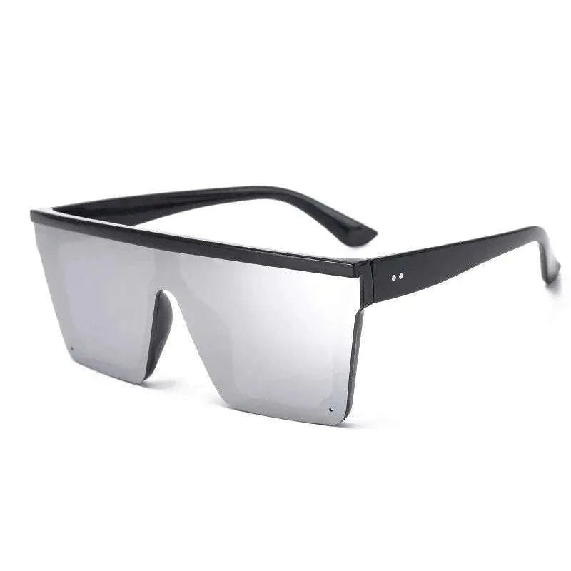 Large-Frame One-Piece Fashion Sunglasses for Women-Black purple