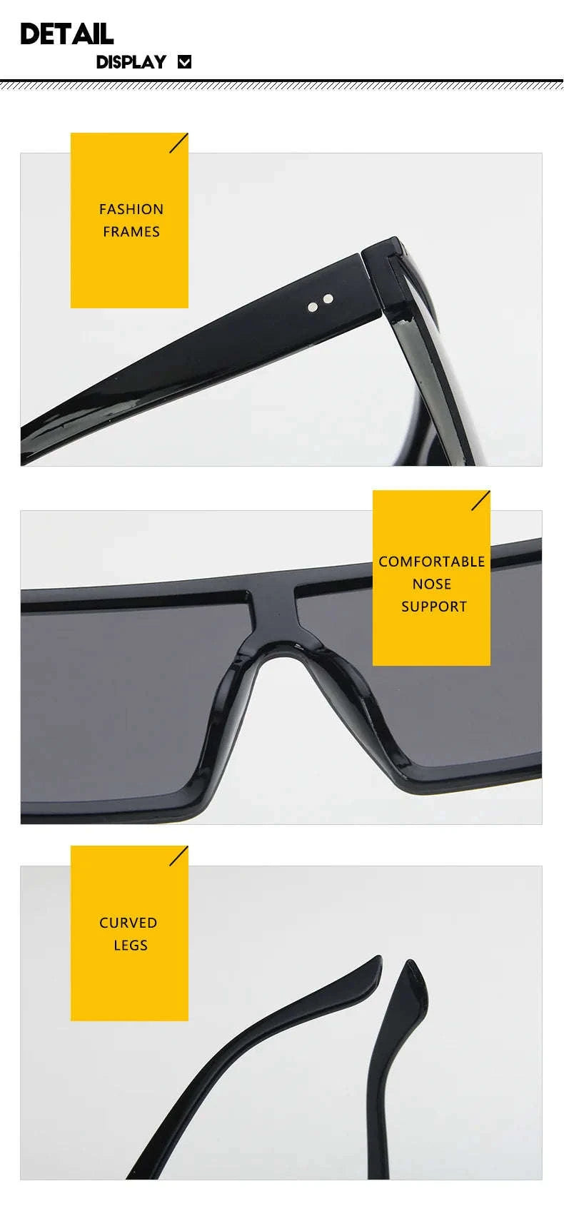 Large-Frame One-Piece Fashion Sunglasses for Women-Black purple