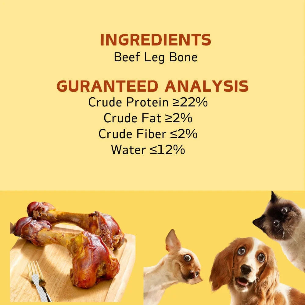 Large Natural Cow Bone Dog Treat 16cm Long, 150–190g Chew-Large Cow Bone / United States