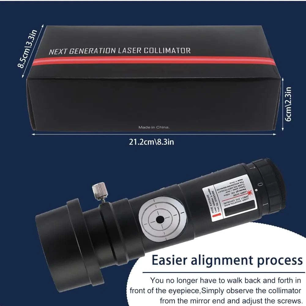 Laser Collimation Eyepiece for Newtonian Telescopes with Adapter Ring-black