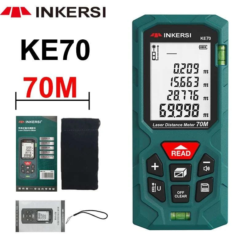 Laser Distance Meter 40M–120M ±2mm Digital Rangefinder Tool-KE70 70m