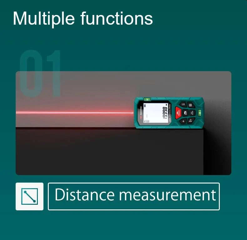 Laser Distance Meter 40M–120M ±2mm Digital Rangefinder Tool-KE70 70m
