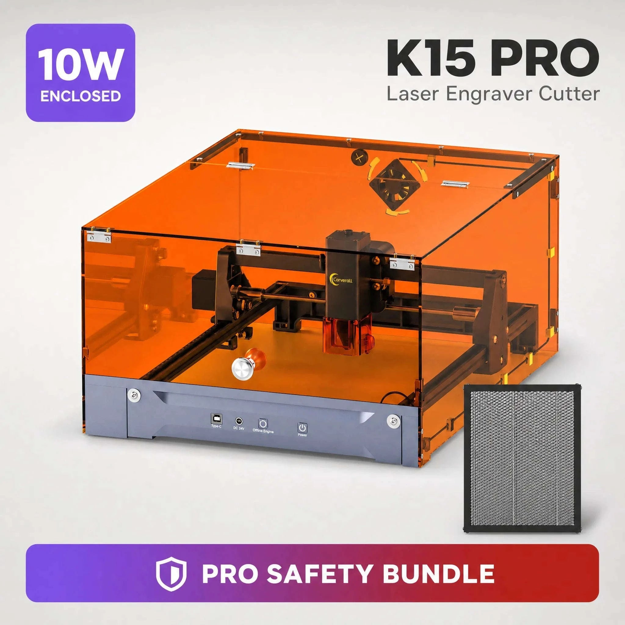 Laser Engraving Machine 5W 10W Free App Control Diode Engraver Cutter-10W Cover and Table / spain