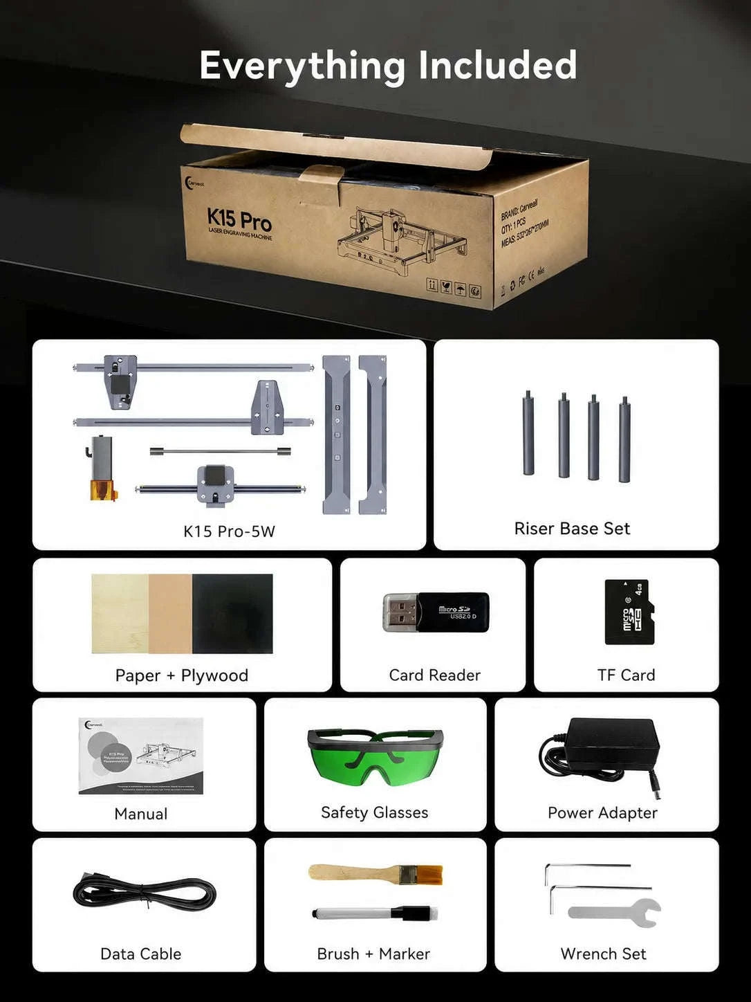 Laser Engraving Machine 5W 10W Free App Control Diode Engraver Cutter-10W Cover and Table / spain