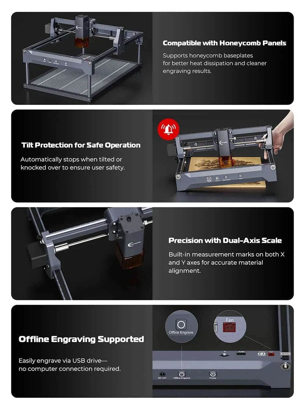 Laser Engraving Machine 5W 10W Free App Control Diode Engraver Cutter-10W Cover and Table / spain