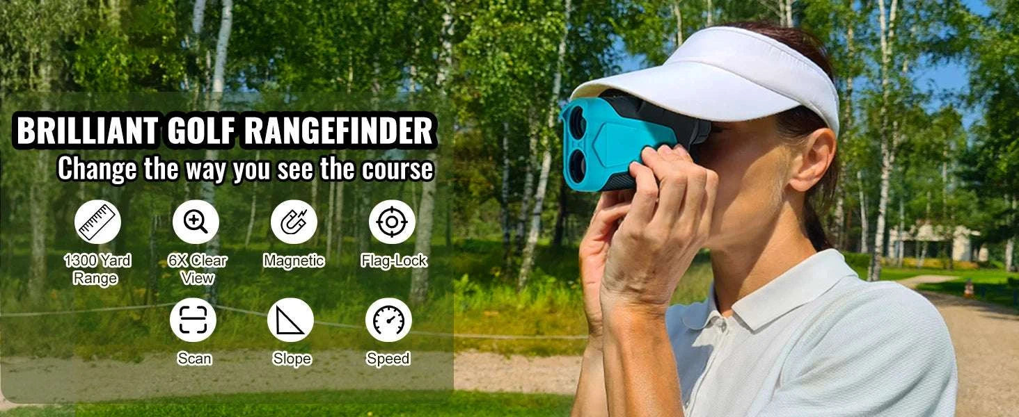 Laser Golf Rangefinder 1300 Yards with Slope & Flag Lock-5-1300 yards / United States