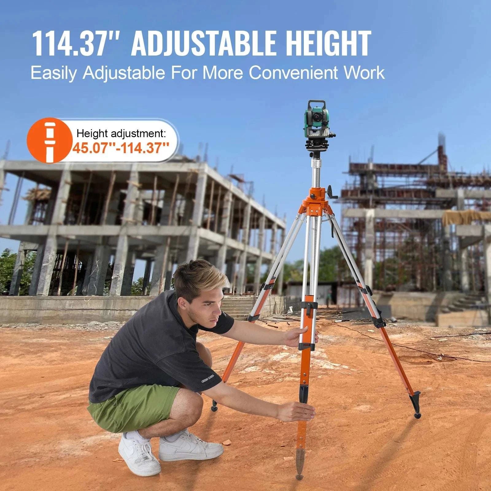 Laser Level Tripod Stand Adjustable Aluminum Survey Tripod-pro / france