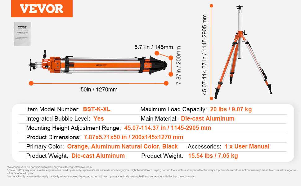 Laser Level Tripod Stand Adjustable Aluminum Survey Tripod-pro / france