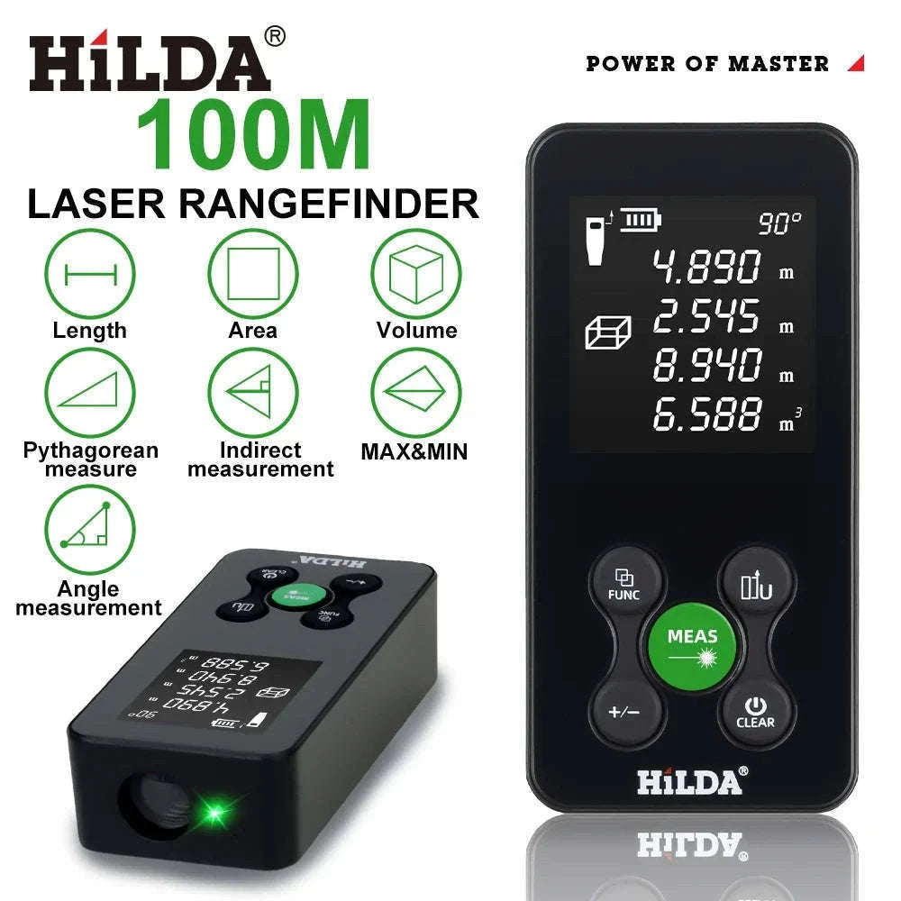 Laser Rangefinder 50/100/120M for Fast, Accurate Measurements-Red 50M
