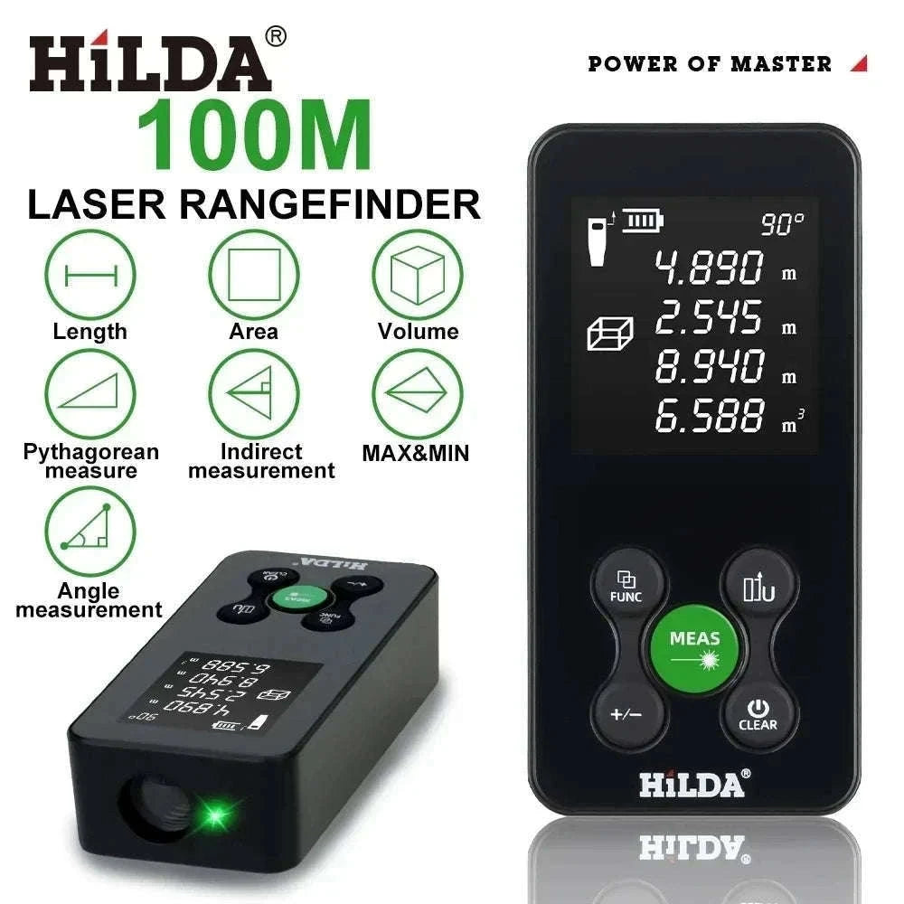 Laser Rangefinder 50/100/120M for Fast, Accurate Measurements-Red 50M