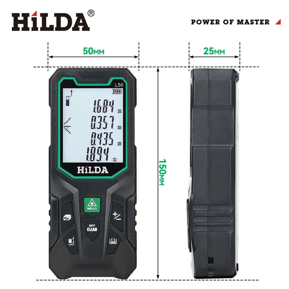 Laser Rangefinder 50/100/120M for Fast, Accurate Measurements-Red 50M