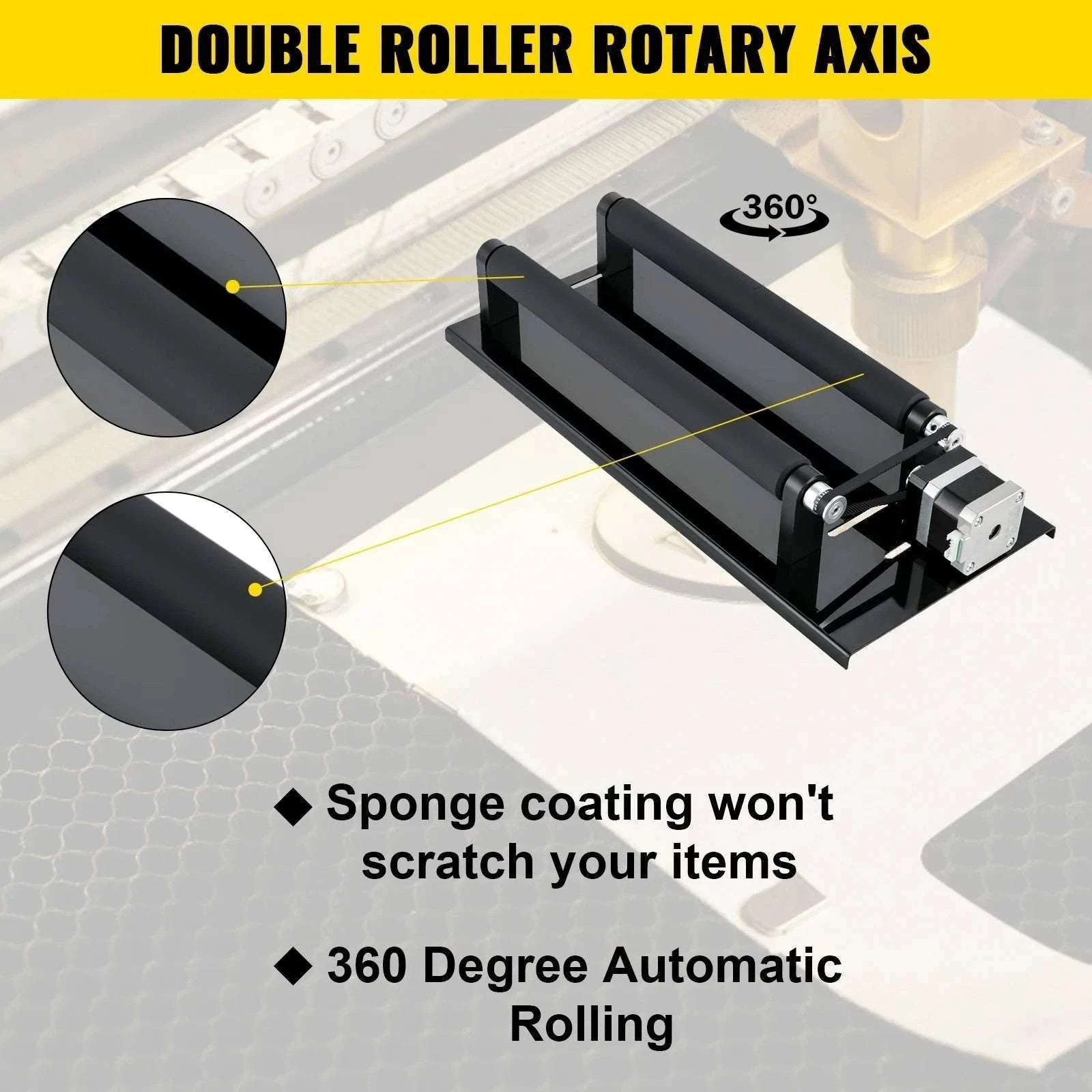 Laser Rotary Axis Attachment for Cylindrical Engraving 10–100mm-Rotary Axis / United States