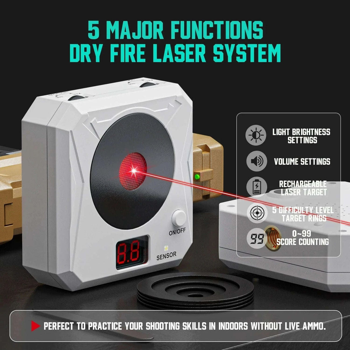 Laser Training Kit with Voice-Activated Target and Score Count-1352 10PCS / Germany