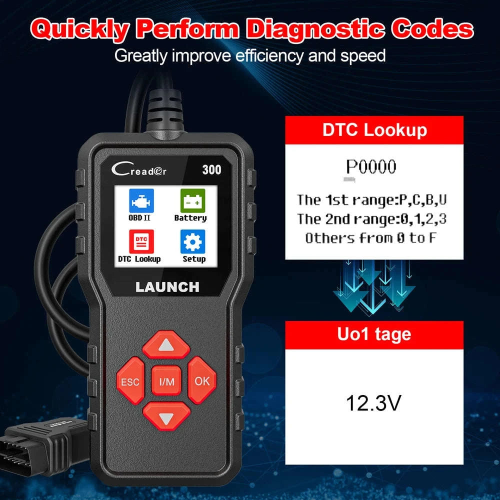 LAUNCH CR300 OBD2 Scanner with Full Diagnostic Functions-LAUNCH CR300 / UNITED KINGDOM