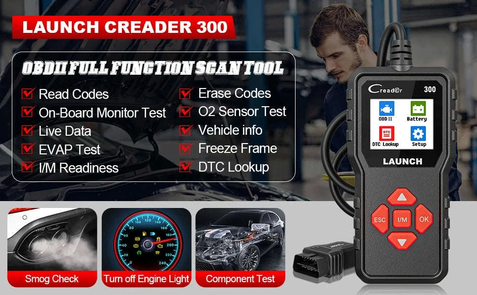 LAUNCH CR300 OBD2 Scanner with Full Diagnostic Functions-LAUNCH CR300 / UNITED KINGDOM