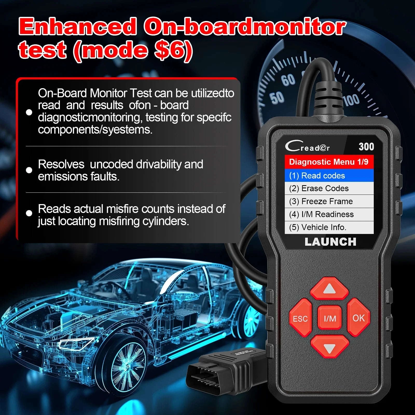 LAUNCH CR300 OBD2 Scanner with Full Diagnostic Functions-LAUNCH CR300 / UNITED KINGDOM