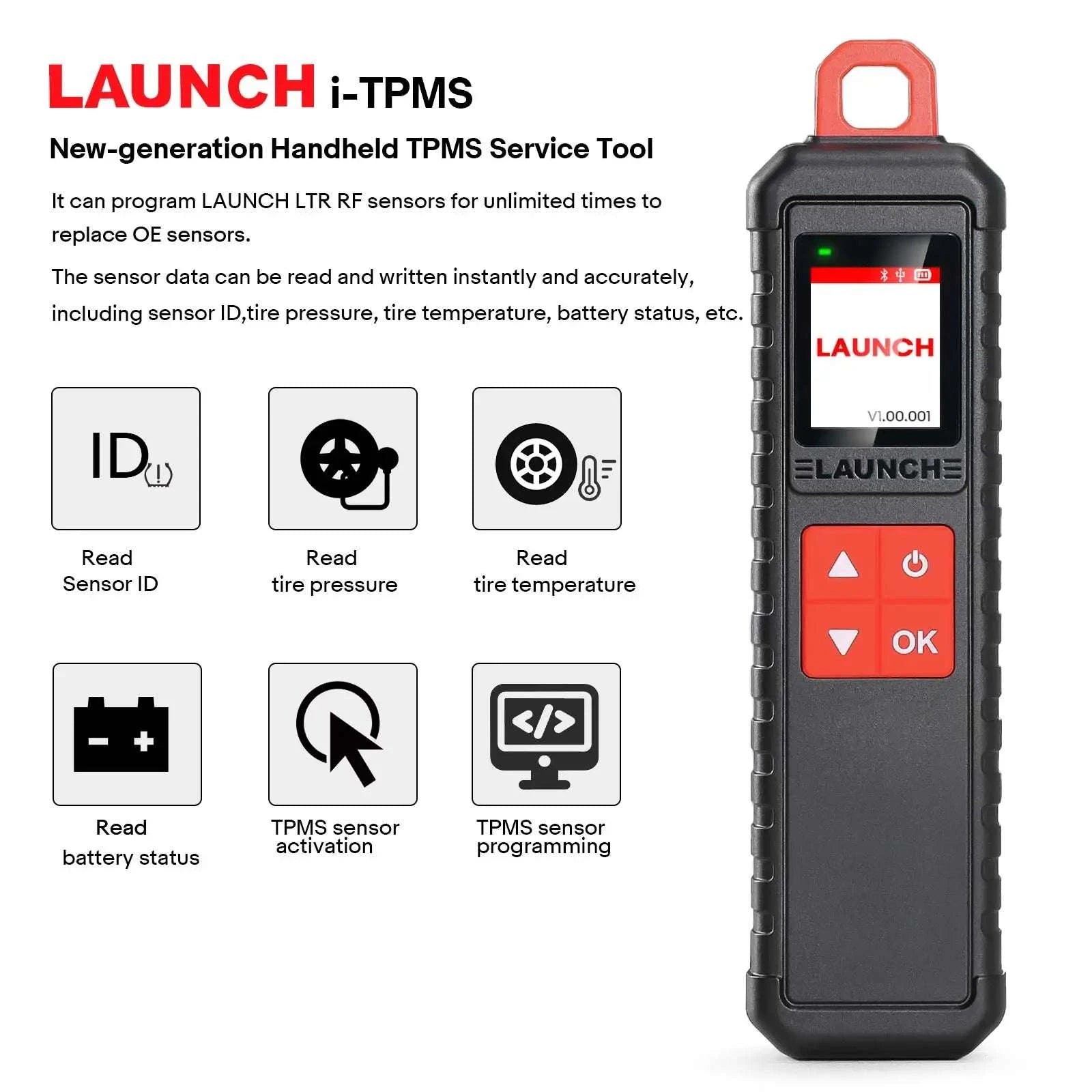 LAUNCH i-TPMS Handheld TPMS Tool for 315/433MHz Sensors-United States