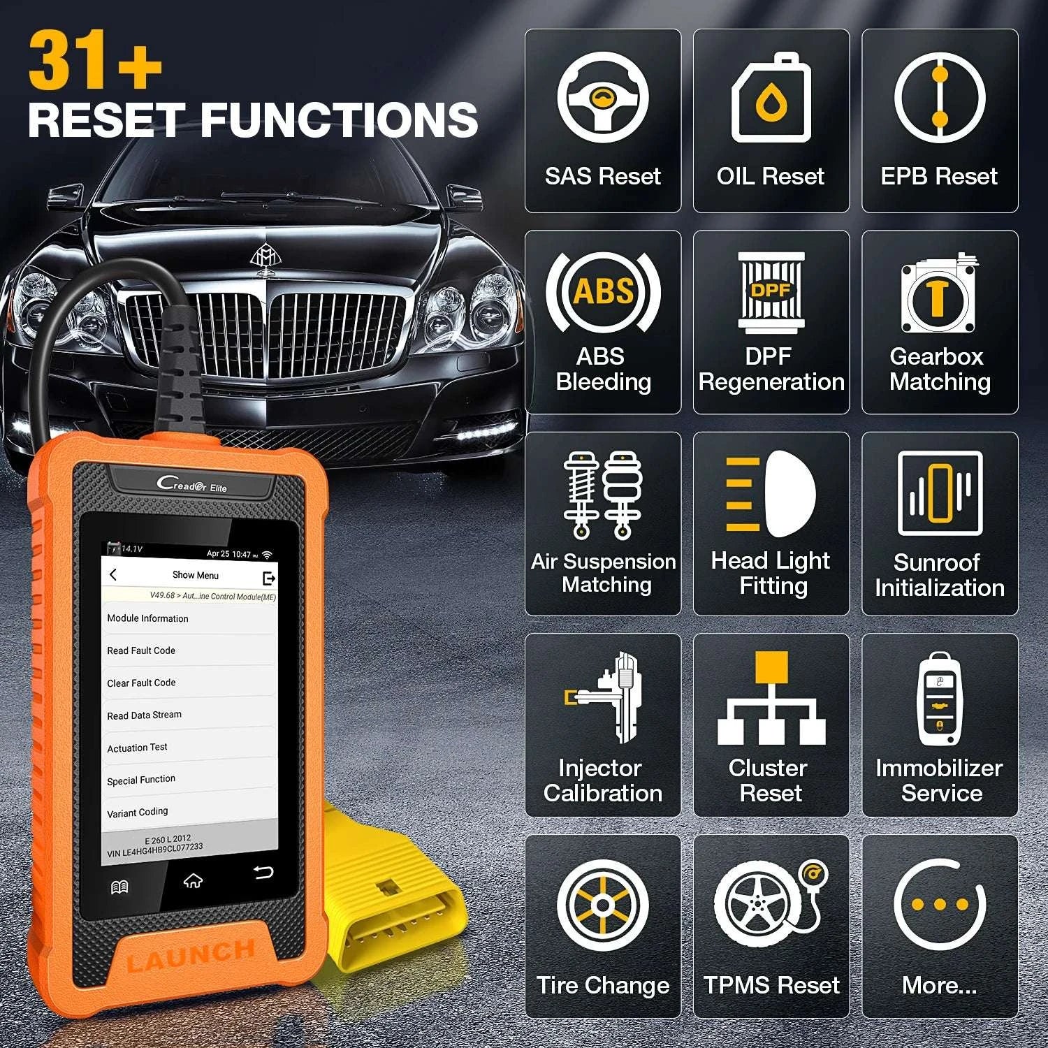 LAUNCH X431 Creader Elite OBD2 Scanner for Mercedes Full System-For Nissan / United States