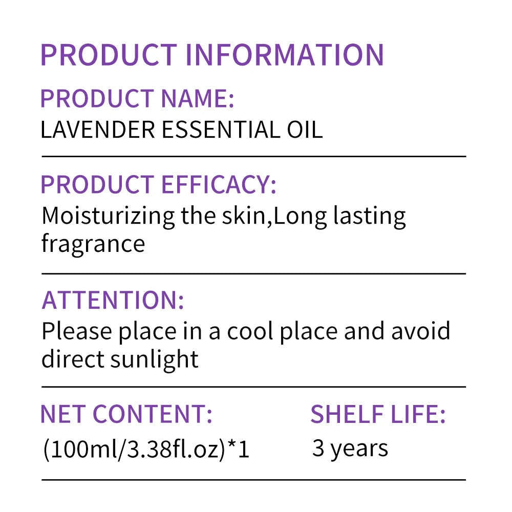 Lavender Essential Oil for Skin & Relaxation-Lavender / 100ml / Lavender