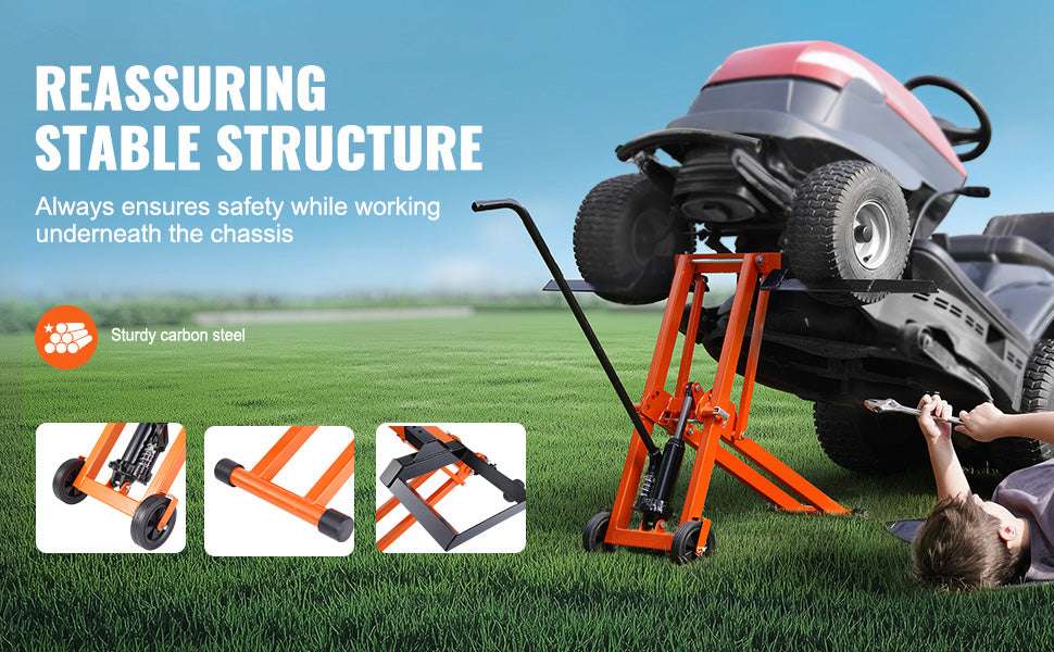 Lawn Mower Lift with Hydraulic Jack – 500 lb Adjustable Tractor Lifter-880LBS / United States