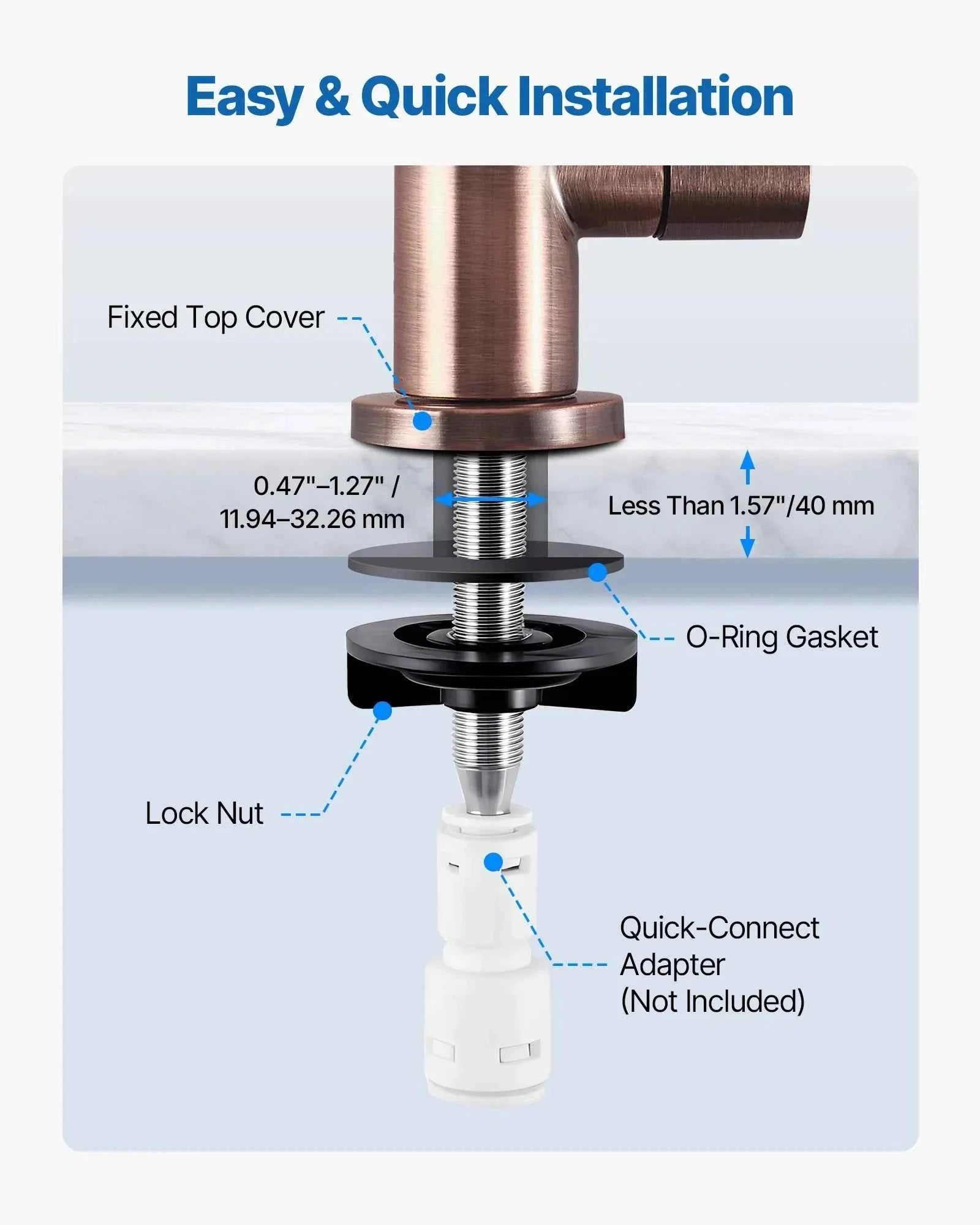 Lead-Free Stainless Steel Drinking Water Faucet-Antique Bronze / United States