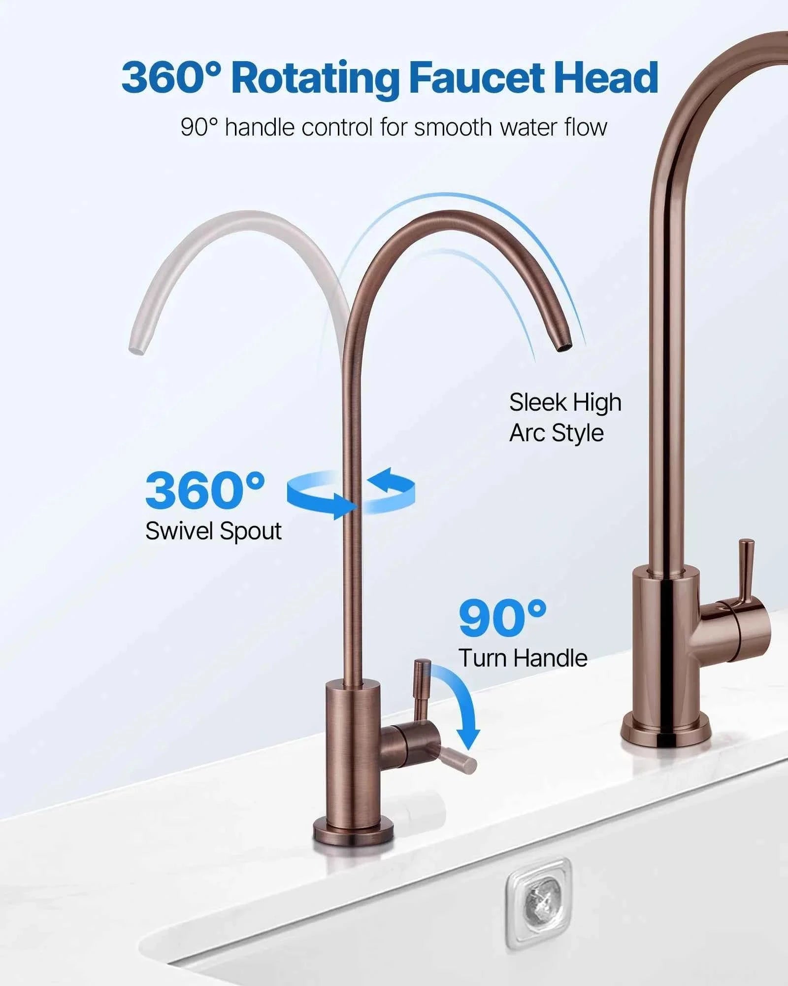 Lead-Free Stainless Steel Drinking Water Faucet-Antique Bronze / United States