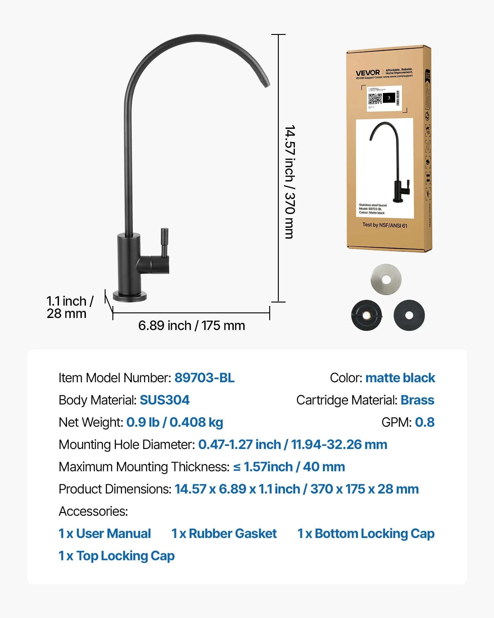Lead-Free Stainless Steel Drinking Water Faucet-Antique Bronze / United States