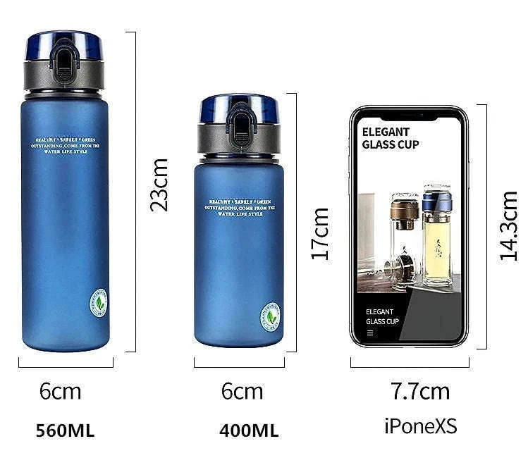 Leak Proof Sports Water Bottle-Grey / 400ml