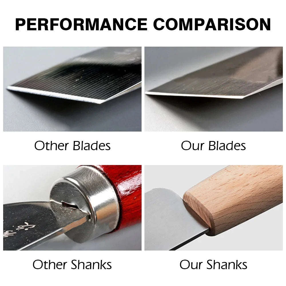 Leather Craft Cutting Knife with High Speed Steel Blade Option-Slanted blade-Left / United States