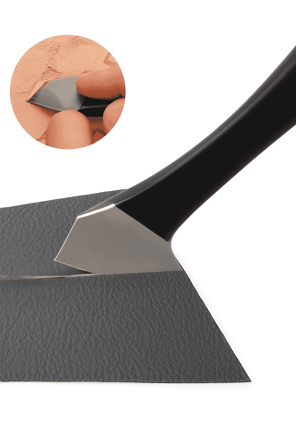 Leather Cutting Knife for Leathercraft Skiving and Precision Work-spain / black