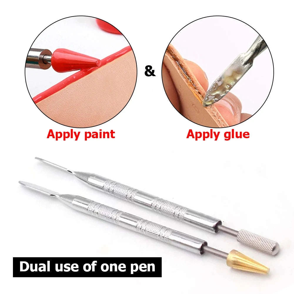 Leather Edge Oil Pen Dual Head Roller for Glue & Dye Application-Australia / Pointed head