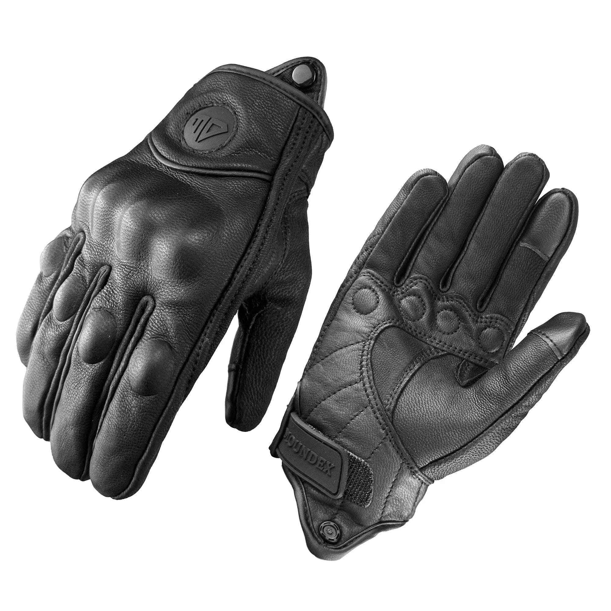 Leather Motorcycle Gloves for Men & Women, Grip Control Fit-non perforated / XL