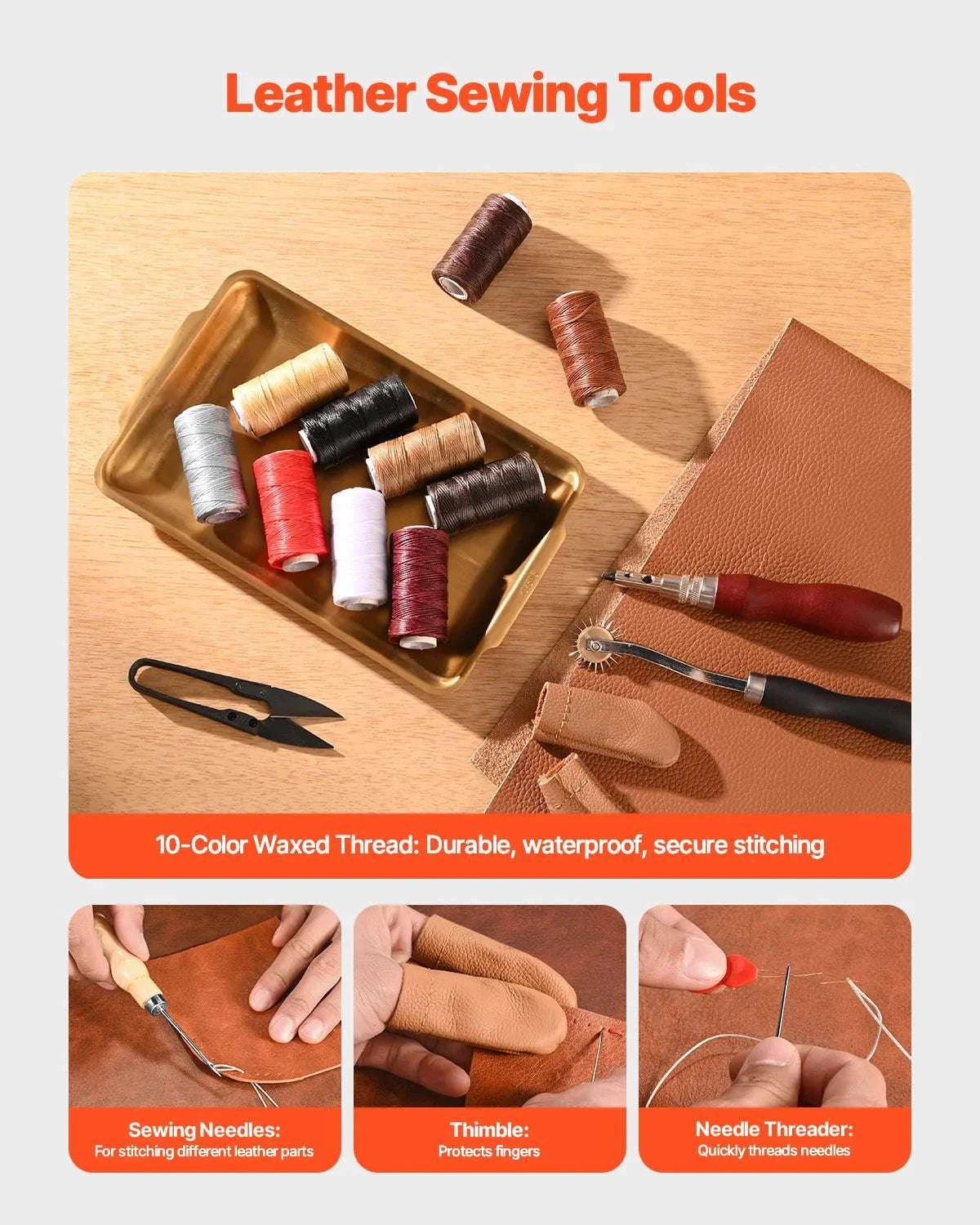 Leather Working Tools Kit Set with Storage Bag (38–92 Pieces)-72PCs Leather / United States