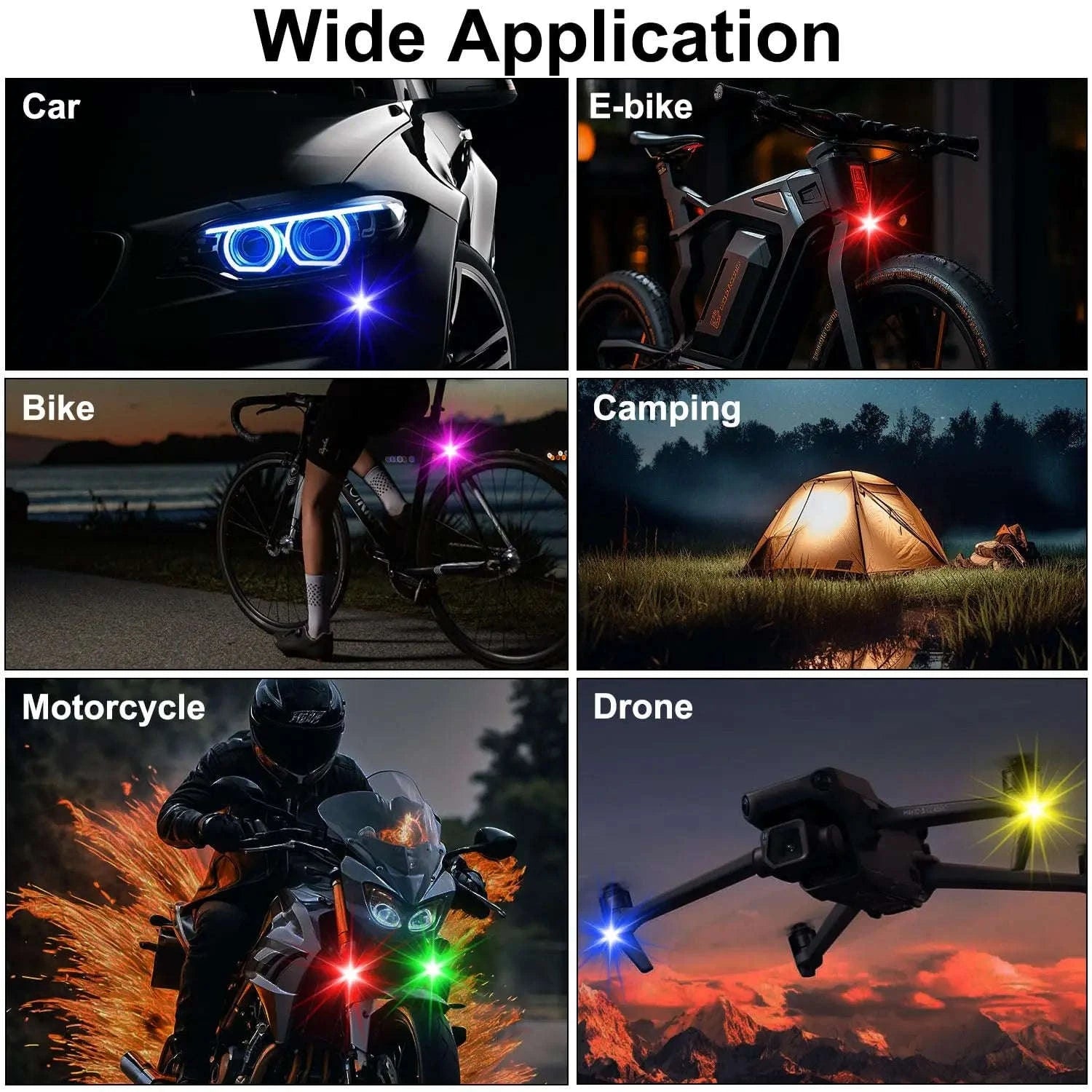 LED Aircraft Strobe Lights Remote Control 8 Colors Anti-Collision Lights-8pcs