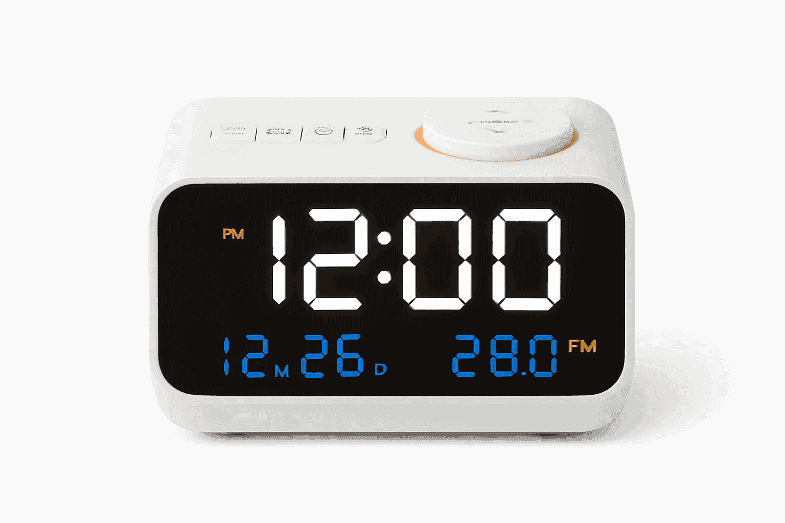 LED Alarm Clock with FM Radio, Temperature & Humidity Display-BLACK