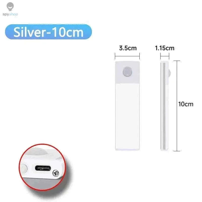 LED Cabinet Light with Motion Sensor, Rechargeable and Slim-Silvery 40CM